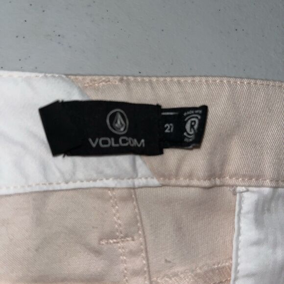 Size 27 Volcom Denim Pink Woman Jeans Slim Straight Regular Fit With pockets - Picture 8 of 9